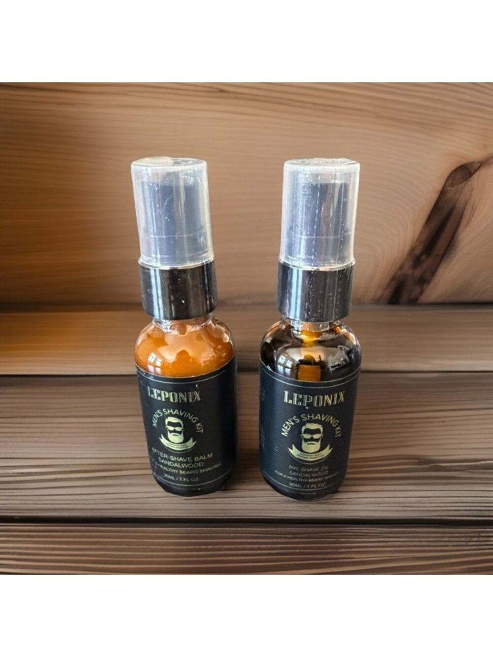 Leponix Men's After Shave Balm & Pre-shave‎ Oil Sandalwood Set